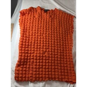 Poof New York Women's 1X‎ Plus Size Top Orange Sleeveless Spring Summer Casual